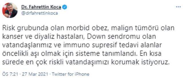 Covid-19 aşılamasında 60 yaş üzeri vatandaşlar için randevu sistemi açıldı Covid-19 aşılamasında 60 yaş üzeri vatandaşlar için randevu sistemi açıldı