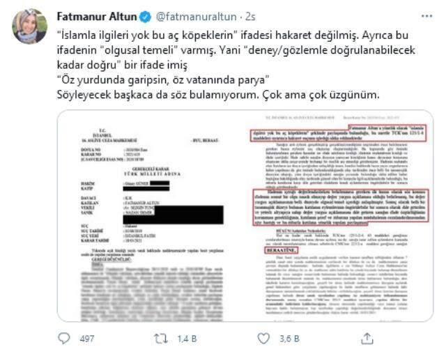 Fatmanur Altun'u isyan ettiren karar! Mahkemeden ağır hakarete beraat