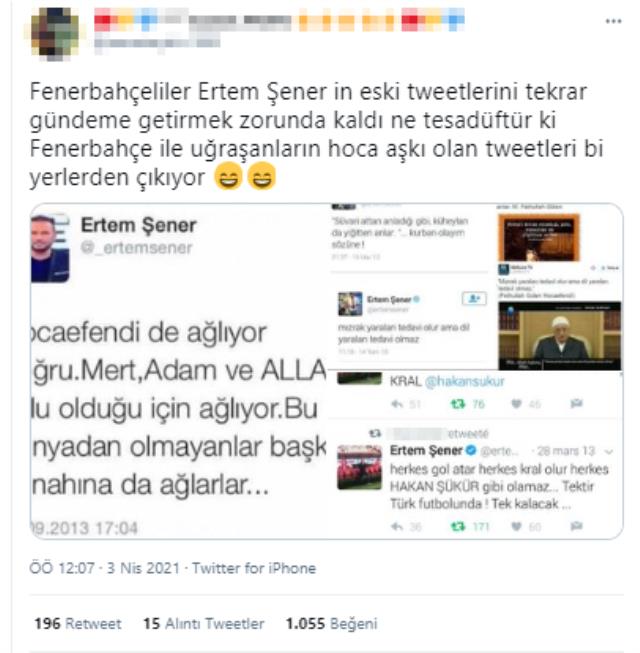 Ertem Şener, Fenerbahçe'nin şampiyonlukları hakkındaki açıklamaları sonrası sosyal medyada taraftarların hedefi oldu