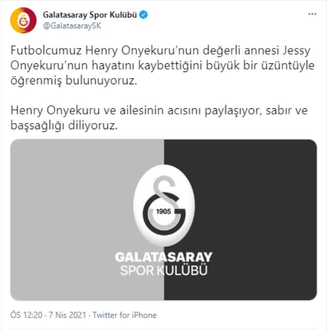 Galatasaray'ın Nijeryalı yıldızı Henry Onyekuru'nun annesi hayatını kaybetti