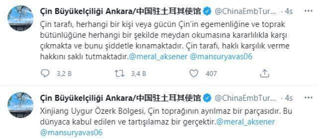 Çin Büyükelçiliği'nin tehdidine Mansur Yavaş'tan yanıt: Kimsenin içişlerin karışmak gibi bir niyetimiz yok