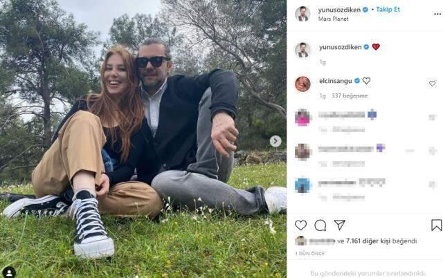 Elçin Sangu ve Yunus Özdiken mutluluk pozları verdi, kayınvalidenin koyduğu emojiler gündem oldu