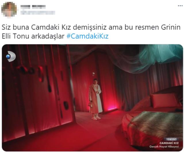 Camdaki Kız dizisindeki kırmızı oda sahnesi Grinin Elli Tonu filmine benzetilince Twitter'da gündem oldu