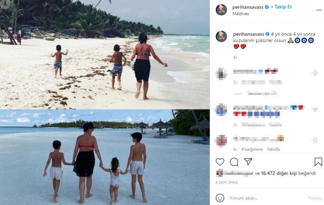 Maldivler'de tatil yapan 63 yaşındaki Perihan Savaş bikinili pozunu paylaştı