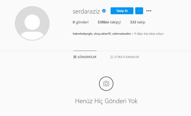 Erzurumspor maçının kadrosuna alınmayan Serdar Aziz, sosyal medya hesabından her şeyi sildi