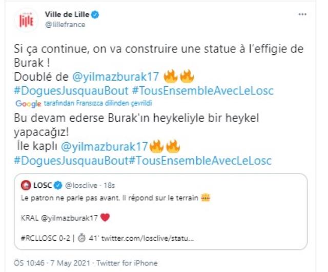 Lille'in efsane oyuncuları Burak Yılmaz'ın heykelinin dikilmesine dünden razı