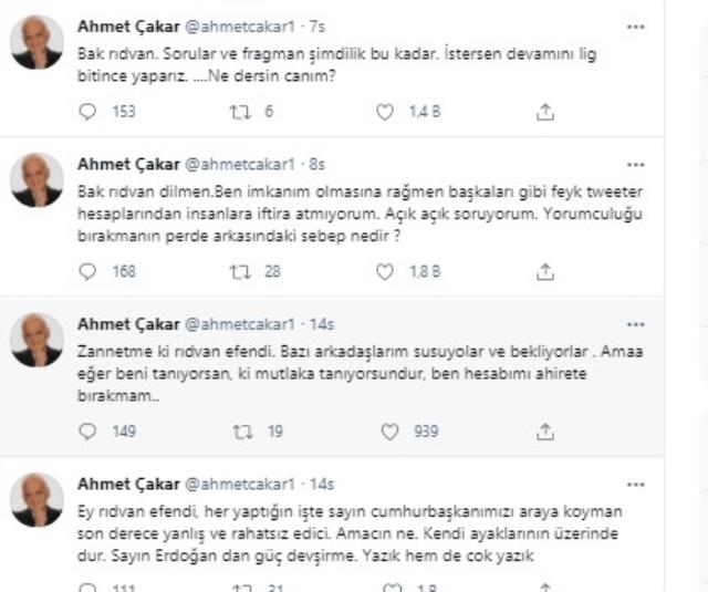 Ahmet Çakar, Rıdvan Dilmen'e savaş açtı: Şeytan taşlamak adettendir Rıdvan efendi, Sayın Erdoğan'dan güç devşirme