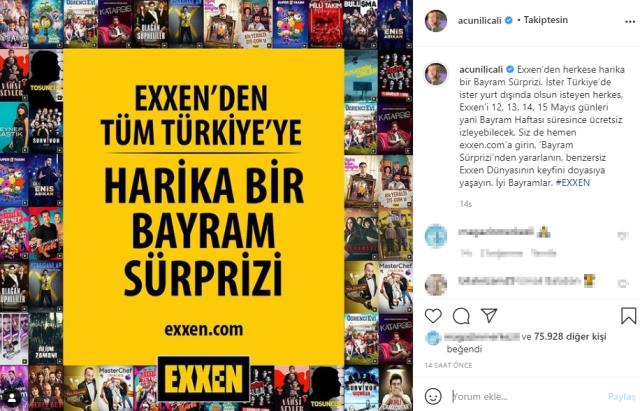 Acun Ilıcalı'dan Ramazan Bayramı sürprizi: Exxen 4 gün ücretsiz olacak