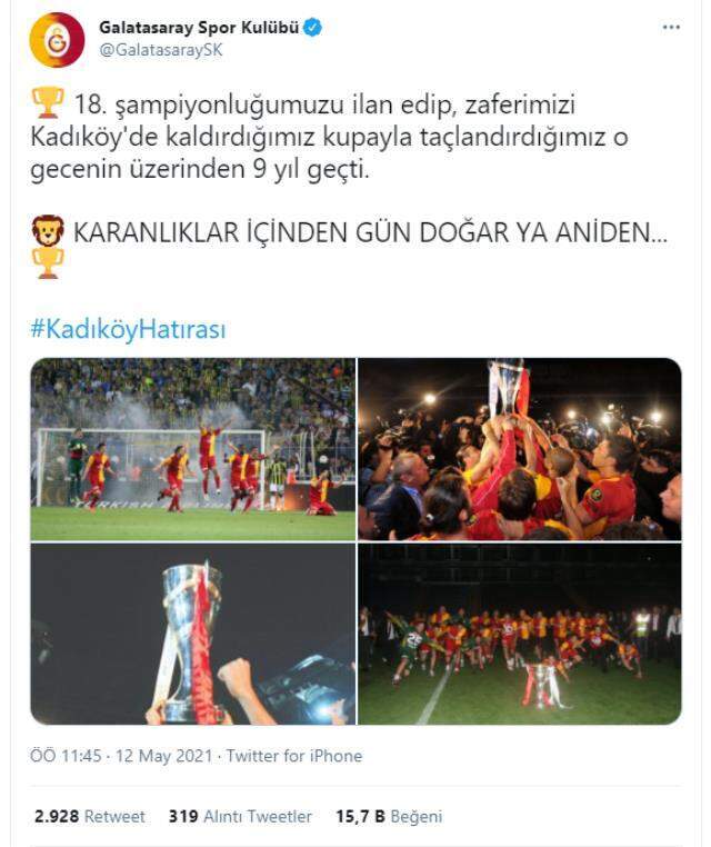Galatasaray, ezeli rakibi Fenerbahçe'ye Emre Altuğ'un şarkısıyla gönderme yaptı Galatasaray, ezeli rakibi Fenerbahçe'ye Emre Altuğ'un şarkısıyla gönderme yaptı