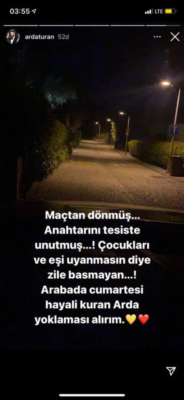 Gece yarısı evine giremeyen Arda Turan, sokakta sabahladı