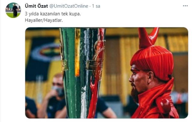 Ümit Özat'ın 'Kazanılan tek kupa' paylaşımı Fenerbahçelileri çıldırttı! Taraftarlardan tepki yağıyor