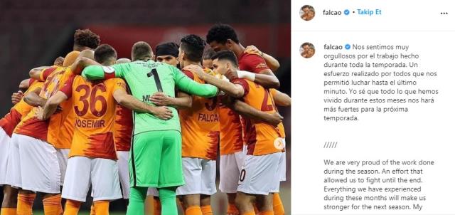 Galatasaray'dan ayrılması beklenen Falcao'dan kafa karıştıran paylaşım: Gelecek sezon bizi daha güçlü yapacak