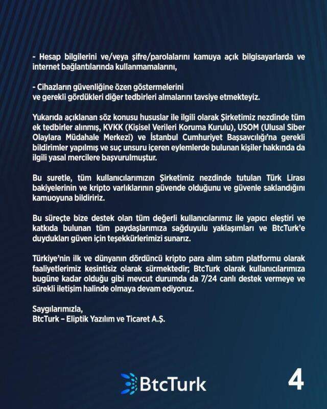 BTC Türk'ten 'hacklendi' iddialarına yanıt BTC Türk'ten 'hacklendi' iddialarına yanıt