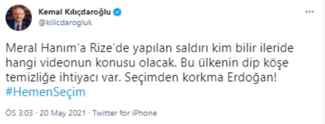 Rize'de gerginlik yaşayan Akşener'e destek veren Kılıçdaroğlu, Peker'in videolarına gönderme yaptı
