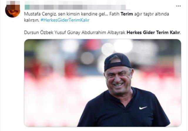 Fatih Terim'e destek mesajı yağdı! Başkan'ın sert ifadeleri, sosyal medyayı ayağa kaldırdı Fatih Terim'e destek mesajı yağdı! Başkan'ın sert ifadeleri, sosyal medyayı ayağa kaldırdı