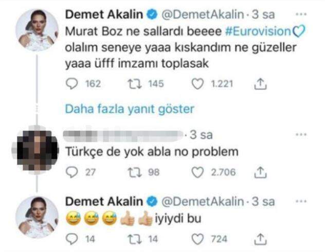 'Eurosivion'a katılsak keşke' diyen Akalın'ın takipçileriyle yaşadığı diyalog sosyal medyanın gündemine oturdu