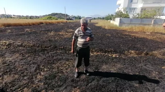 Tarlada çıkan yangın 4 dönüm alanı kül etti, tarla sahibini gözyaşlarına boğuldu