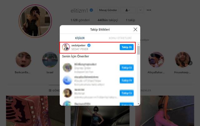 Instagram'dan herkesi silen Bahar Candan, sadece Sedat Peker'i takibe aldı