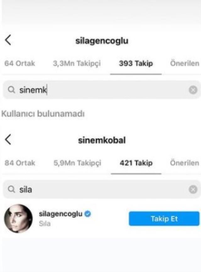 Sıla, Sinem Kobal'ı Instagram'dan sildi! Sebebi ise sevgilisi İlker Kaleli