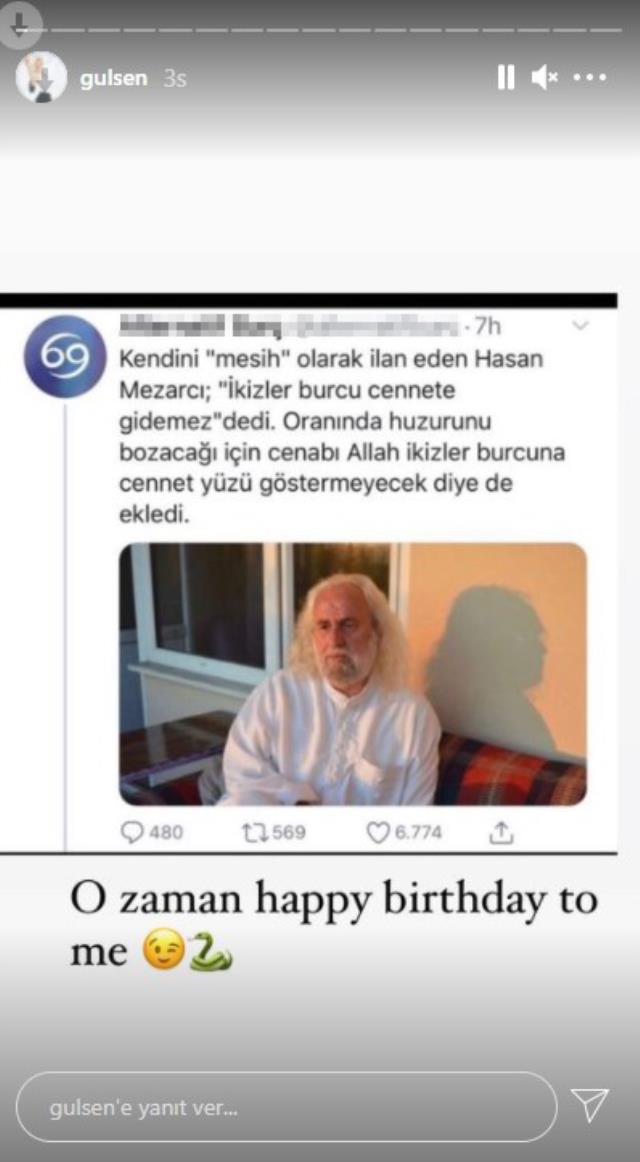 Doğum günü paylaşımında Hasan Mezarcı'yı tiye alan Gülşen takipçilerini güldürdü