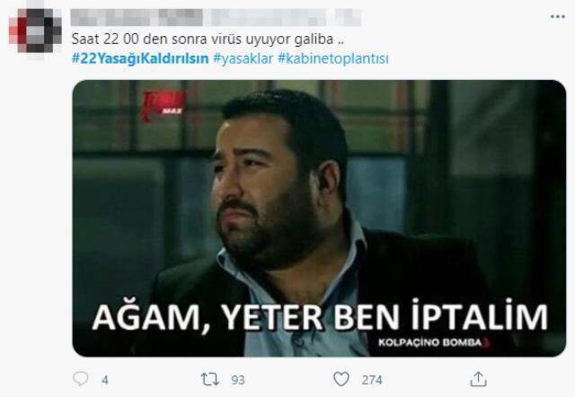 Hafta içi 22.00-05.00 saatleri arasında getirilen sokağa çıkma kısıtlaması kararı sosyal medyada tartışma yarattı Hafta içi 22.00-05.00 saatleri arasında getirilen sokağa çıkma kısıtlaması kararı sosyal medyada tartışma yarattı