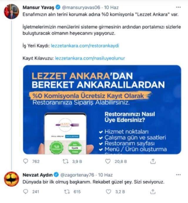 Yemek Sepeti CEO'sundan Mansur Yavaş'ın yeni projesiyle ilgili esprili paylaşım: Rakip olmayan bir devlet kalmıştı