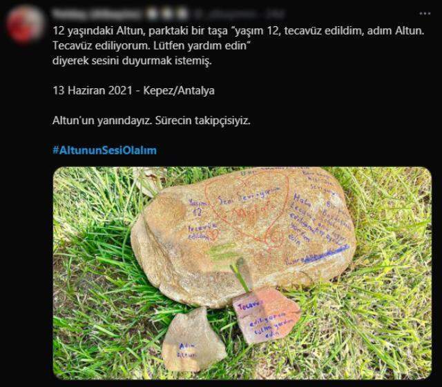 Taşa yazılan 'Adım Altun, yaşım 12 ve tecavüze uğruyorum' yazısı polisi alarma geçirdi
