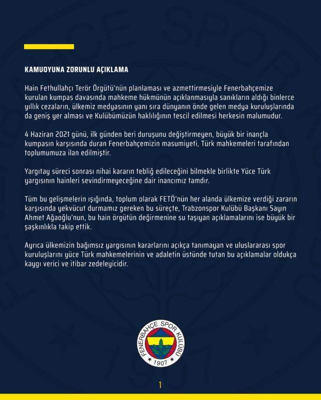 Ahmet Ağaoğlu'nun, '2010-11'de şike yapılmıştır' ifadesine F.Bahçe'den çok sert yanıt geldi Ahmet Ağaoğlu'nun, '2010-11'de şike yapılmıştır' ifadesine F.Bahçe'den çok sert yanıt geldi