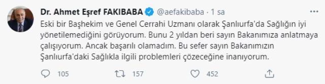Bakan Koca'yı eleştiren Sağlık Müdürü görevden alındı! AK Partili Fakıbaba yankı uyandıran tweet'ini kaldırdı