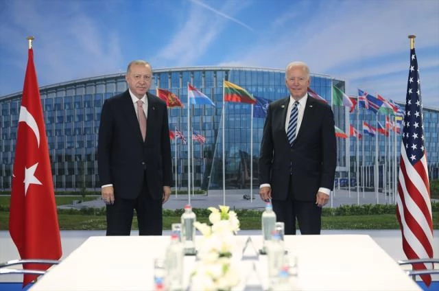 Son Dakika: Cumhurbaşkanı Erdoğan ile Biden'ın görüşmesi başladı