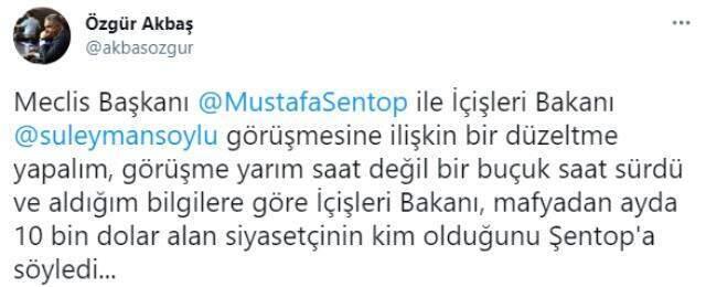 Meclis Başkanı Mustafa Şentop, İçişleri Bakanı Süleyman Soylu ile görüştü