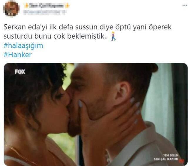 Eda ve Serkan'ın öpüşme sahnesi Sen Çal Kapımı'ya damga vurdu