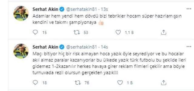 Eski milli futbolcu Serhat Akın, birlikte çalıştığı Şenol Güneş ve Kenan Karaman'a demediğini bırakmadı