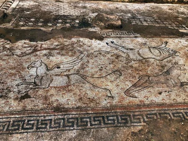 3 bin 500 yıllık mahallede kaçak kazı sırasında bulunan mozaikler 24 saat boyunca korunuyor
