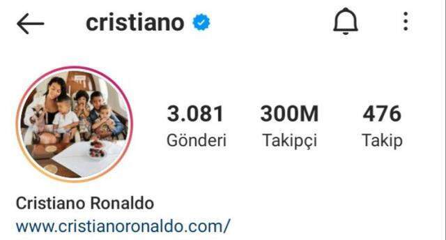 Cristiano Ronaldo, Instagram'da 300 milyon takipçiye ulaşan ilk kişi olarak tarihe geçti