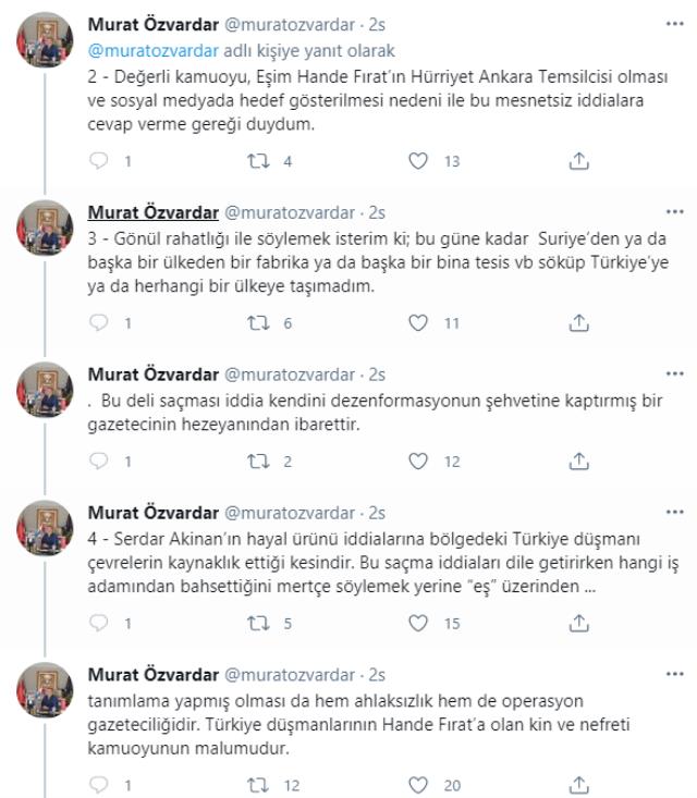 Hande Fırat ve eşinden gazeteci Serdar Akinan'ın Suriye'nin yağmalanmasına yönelik iddialarına yanıt