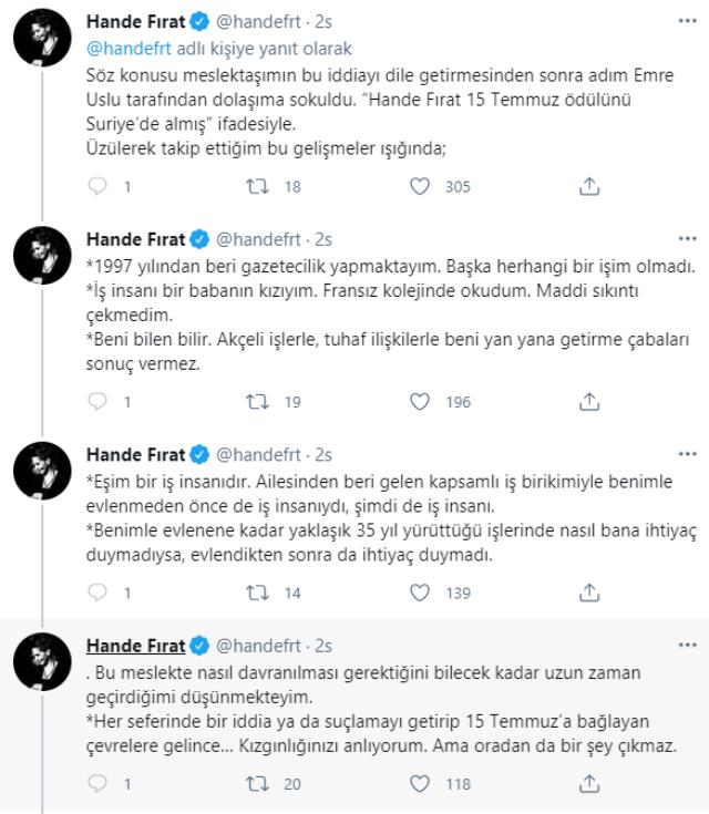 Hande Fırat ve eşinden gazeteci Serdar Akinan'ın Suriye'nin yağmalanmasına yönelik iddialarına yanıt