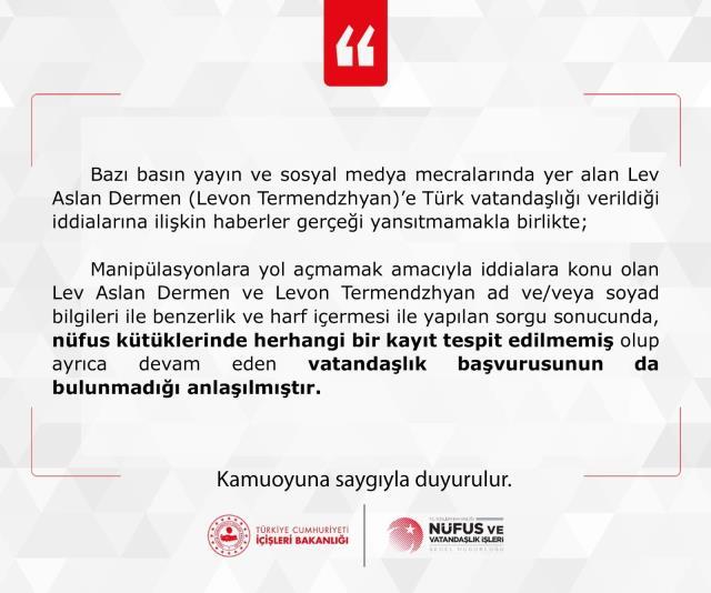 Sezgin Baran Korkmaz'ın Ermeni ortağı Lev Aslan Dermen'in Türk vatandaşı olduğu iddiası