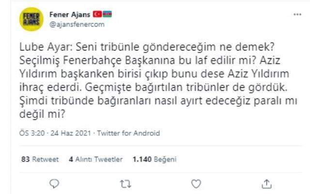 Bugün sosyal medyanın zirvesine çıkan Aziz Yıldırım'ın sözlerine tepki yağdı