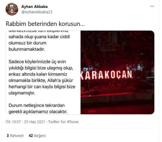 Bingöl depremini en şiddetli hisseden Karakoçan'da 3 ev yıkıldı