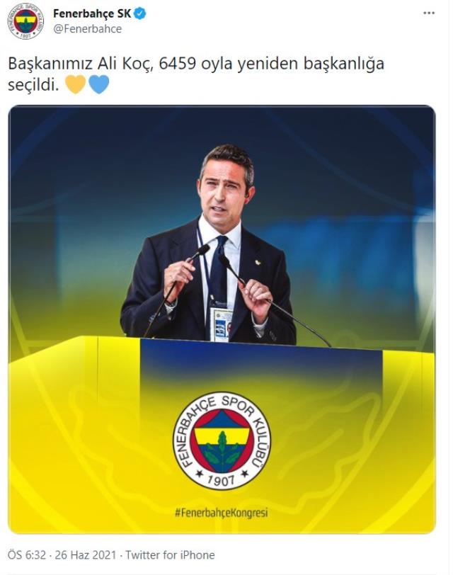 Son Dakika: Fenerbahçe'deki tek adaylı seçimde Ali Koç tekrar başkan seçildi