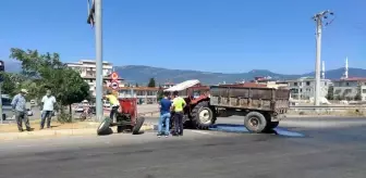 Son dakika... Traktörün ikiye ayrıldığı kaza güvenlik kamerasına yansıdı