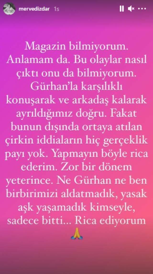 Tek celsede boşanan Merve Dizdar ile Gürhan Altundaşar'ın ayrılık nedeniyle ilgili şaşırtan iddia