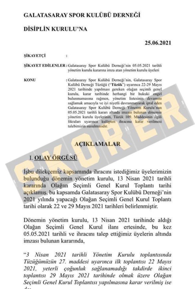 Mustafa Cengiz ve yönetiminin Disiplin Kurulu'na verilmesi için dilekçe hazırlandı