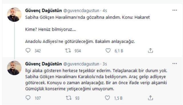Deniz Çakır'ın eski sevgilisi Güvenç Dağüstün gözaltına alındı Deniz Çakır'ın eski sevgilisi Güvenç Dağüstün gözaltına alındı
