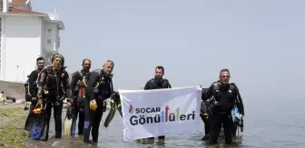 Bursagaz'ın gönüllü çevrecileri Mudanya'da tüplü dalışla su altı temizliği yaptı