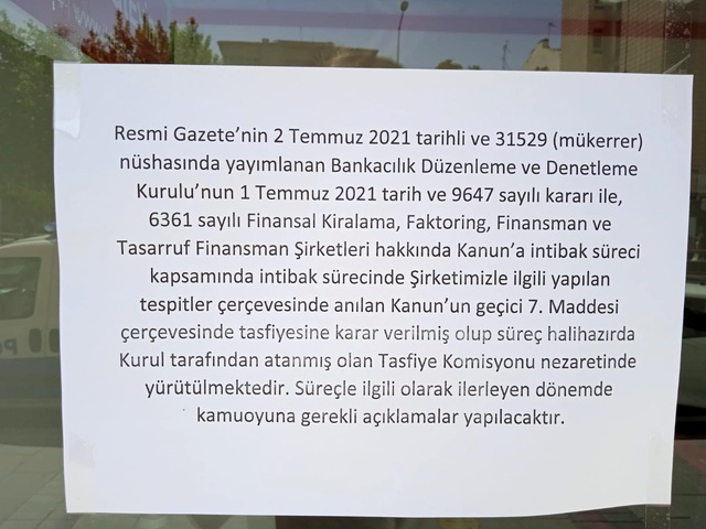 Tasfiye edilen faizsiz konut şirketlerinin şubeleri kepenk açmadı Tasfiye edilen faizsiz konut şirketlerinin şubeleri kepenk açmadı