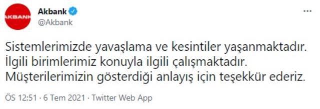 Akbank'ta sistem çöktü! Müşteriler kartla alışveriş yapamıyor ve para çekemiyor Akbank'ta sistem çöktü! Müşteriler kartla alışveriş yapamıyor ve para çekemiyor