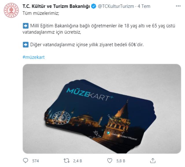 Kültür ve Turizm Bakanlığı'nın müze kart paylaşımında kullandığı stok fotoğraf gündem oldu