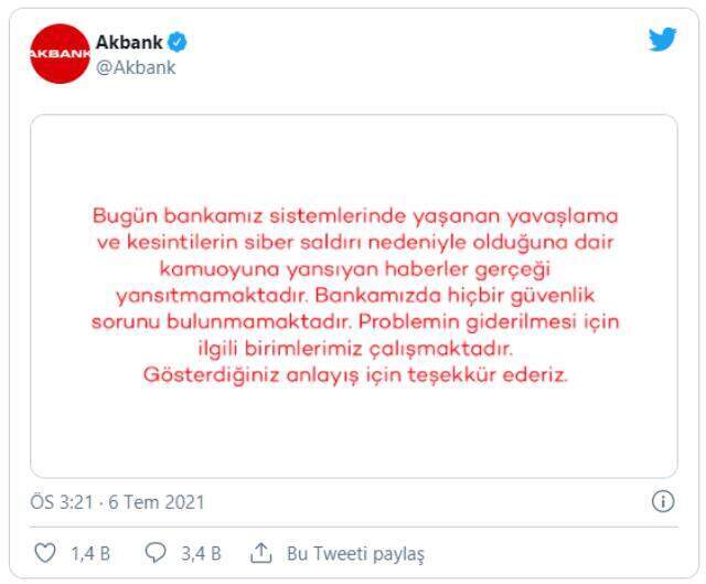 Dünya bankacılık tarihinde bir ilk! Akbank'ta sistem çökeli tam 31 saat oldu, tepkiler çığ gibi büyüyor Dünya bankacılık tarihinde bir ilk! Akbank'ta sistem çökeli tam 31 saat oldu, tepkiler çığ gibi büyüyor